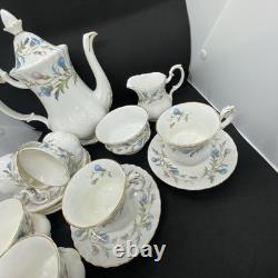 Ensemble de café vintage Royal Albert Brigadoon, magnifique design de chardon 15 pièces