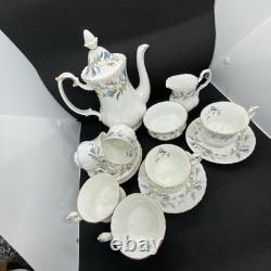 Ensemble de café vintage Royal Albert Brigadoon, magnifique design de chardon 15 pièces