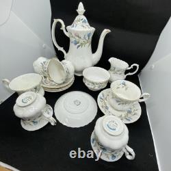 Ensemble de café vintage Royal Albert Brigadoon, magnifique design de chardon 15 pièces
