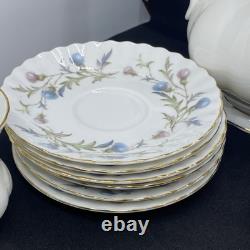 Ensemble de café vintage Royal Albert Brigadoon, magnifique design de chardon 15 pièces