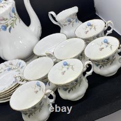 Ensemble de café vintage Royal Albert Brigadoon, magnifique design de chardon 15 pièces