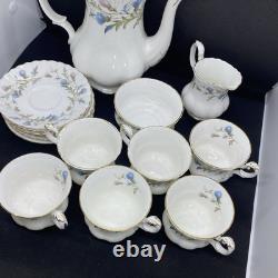 Ensemble de café vintage Royal Albert Brigadoon, magnifique design de chardon 15 pièces