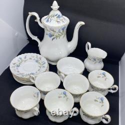 Ensemble de café vintage Royal Albert Brigadoon, magnifique design de chardon 15 pièces