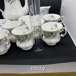 Ensemble de café vintage Royal Albert Brigadoon, magnifique design de chardon 15 pièces