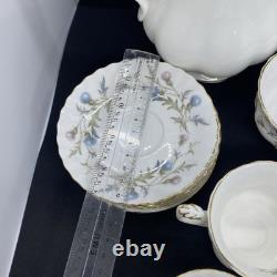 Ensemble de café vintage Royal Albert Brigadoon, magnifique design de chardon 15 pièces