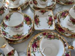 Ensemble de café vintage Royal Albert Old Country Roses 25 pièces en parfait état
