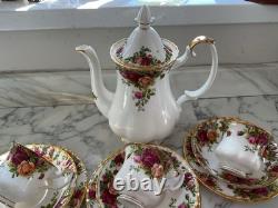 Ensemble de café vintage Royal Albert Old Country Roses 25 pièces en parfait état