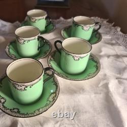 Ensemble de café vintage Royal Doulton 5 tasses / sous-tasses H563 1917