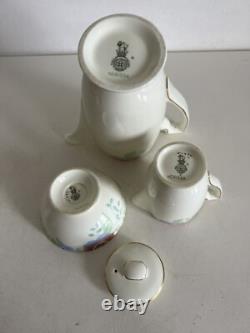 Ensemble de café vintage Royal Doulton motif Nerissa Art Déco pastels en très bon état