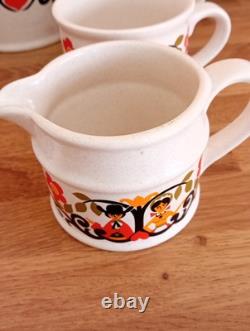 Ensemble de café vintage Sadler - Angleterre - Cafetière - Lait - Sucre - 4 tasses