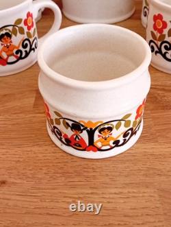 Ensemble de café vintage Sadler - Angleterre - Cafetière - Lait - Sucre - 4 tasses