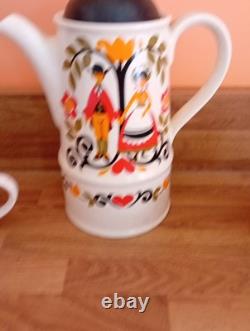 Ensemble de café vintage Sadler - Angleterre - Cafetière - Lait - Sucre - 4 tasses