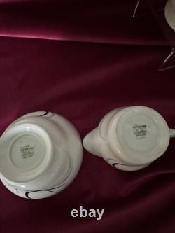 Ensemble de café vintage Shelley noir et blanc des années 1950/60 - 15 pièces