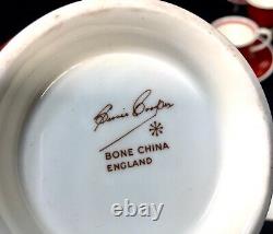 Ensemble de café vintage Susie Cooper pour 6 personnes / Tourbillons rouges et blancs / Antique