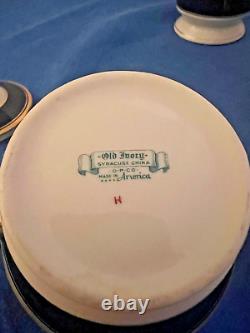 Ensemble de café vintage Syracuse Queen Anne en cobalt et ivoire SANS DÉFAUTS