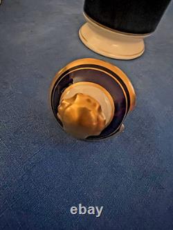 Ensemble de café vintage Syracuse Queen Anne en cobalt et ivoire SANS DÉFAUTS