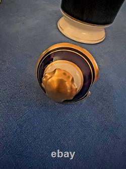 Ensemble de café vintage Syracuse Queen Anne en cobalt et ivoire SANS DÉFAUTS