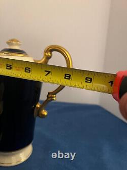 Ensemble de café vintage Syracuse Queen Anne en cobalt et ivoire SANS DÉFAUTS