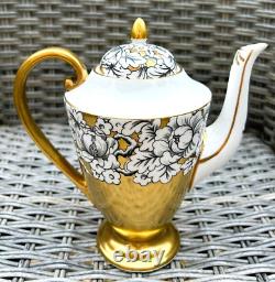 Ensemble de café vintage Victoria Cartwright & Edwards au design Pivoine, Noir et Or