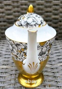 Ensemble de café vintage Victoria Cartwright & Edwards au design Pivoine, Noir et Or