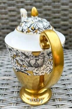 Ensemble de café vintage Victoria Cartwright & Edwards au design Pivoine, Noir et Or