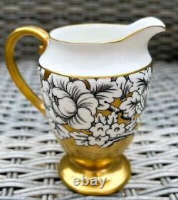 Ensemble de café vintage Victoria Cartwright & Edwards au design Pivoine, Noir et Or