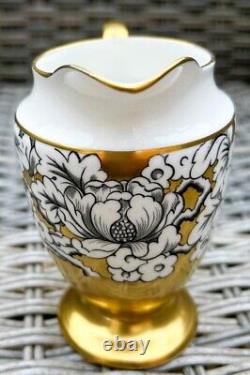 Ensemble de café vintage Victoria Cartwright & Edwards au design Pivoine, Noir et Or