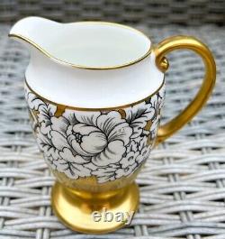 Ensemble de café vintage Victoria Cartwright & Edwards au design Pivoine, Noir et Or