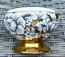 Ensemble de café vintage Victoria Cartwright & Edwards au design Pivoine, Noir et Or