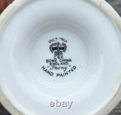 Ensemble de café vintage Victoria Cartwright & Edwards au design Pivoine, Noir et Or