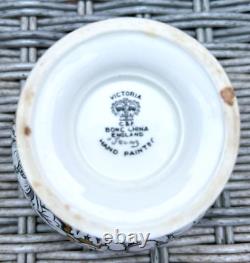 Ensemble de café vintage Victoria Cartwright & Edwards au design Pivoine, Noir et Or