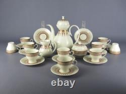 Ensemble de café vintage X10 Porcelaine Bavaria bordure feuilles et or XXe siècle