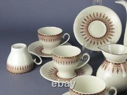 Ensemble de café vintage X10 Porcelaine Bavaria bordure feuilles et or XXe siècle