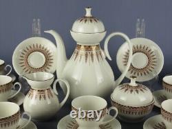 Ensemble de café vintage X10 Porcelaine Bavaria bordure feuilles et or XXe siècle