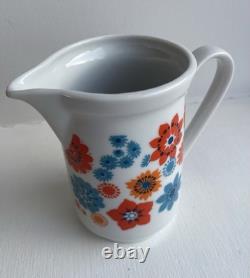 Ensemble de café vintage années 1960 Flower Power 5 tasses et soucoupes rétro
