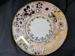 Ensemble de café vintage de 14 pièces avec support en chrome, Collection Or Yamasen, Royal