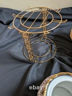 Ensemble de café vintage de 14 pièces avec support en chrome, Collection Or Yamasen, Royal