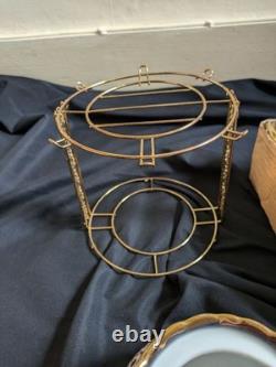 Ensemble de café vintage de 14 pièces avec support en chrome, Collection Or Yamasen, Royal