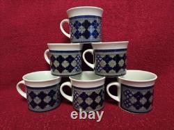 Ensemble de café vintage de 15 pièces en porcelaine Royal Doulton China Tangier en grès de Lambeth