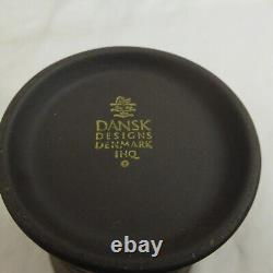 Ensemble de café vintage de 18 pièces Dansk Flamestone marron avec cafetière, crémier et tasse et sous-tasse.