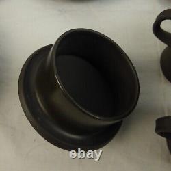 Ensemble de café vintage de 18 pièces Dansk Flamestone marron avec cafetière, crémier et tasse et sous-tasse.