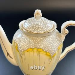 Ensemble de café vintage en fleurs de lotus jaunes toscanes