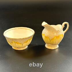 Ensemble de café vintage en fleurs de lotus jaunes toscanes