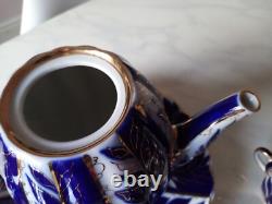 Ensemble de café vintage en porcelaine Lomonosov pour 6 (22) Nuit d'hiver 22k or