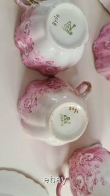 Ensemble de café vintage en porcelaine SHELLEY WILEMAN Pâquerette rose 8644 pour 4 personnes