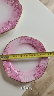 Ensemble de café vintage en porcelaine SHELLEY WILEMAN Pâquerette rose 8644 pour 4 personnes