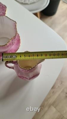 Ensemble de café vintage en porcelaine SHELLEY WILEMAN Pâquerette rose 8644 pour 4 personnes