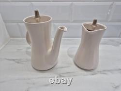 Ensemble de café vintage en poterie Poole Twintone champignon et sépia