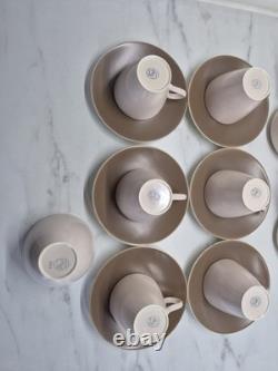 Ensemble de café vintage en poterie Poole Twintone champignon et sépia