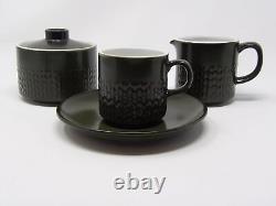 Ensemble de café vintage en poterie en pierre de silex du Japon, service pour 8 personnes avec crémier et sucrier.
